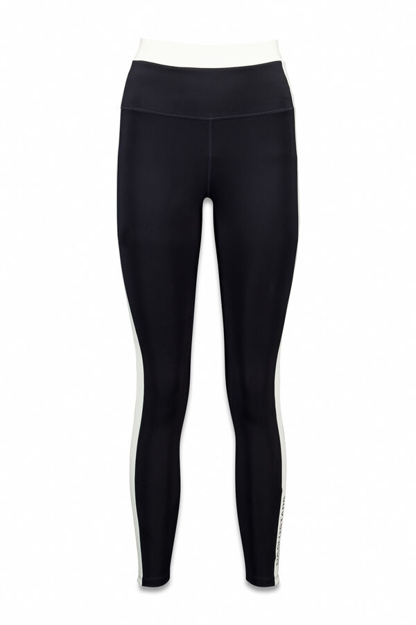 Dash and Stars Leggings 4D STRETCH tobillero negro y blanco negro