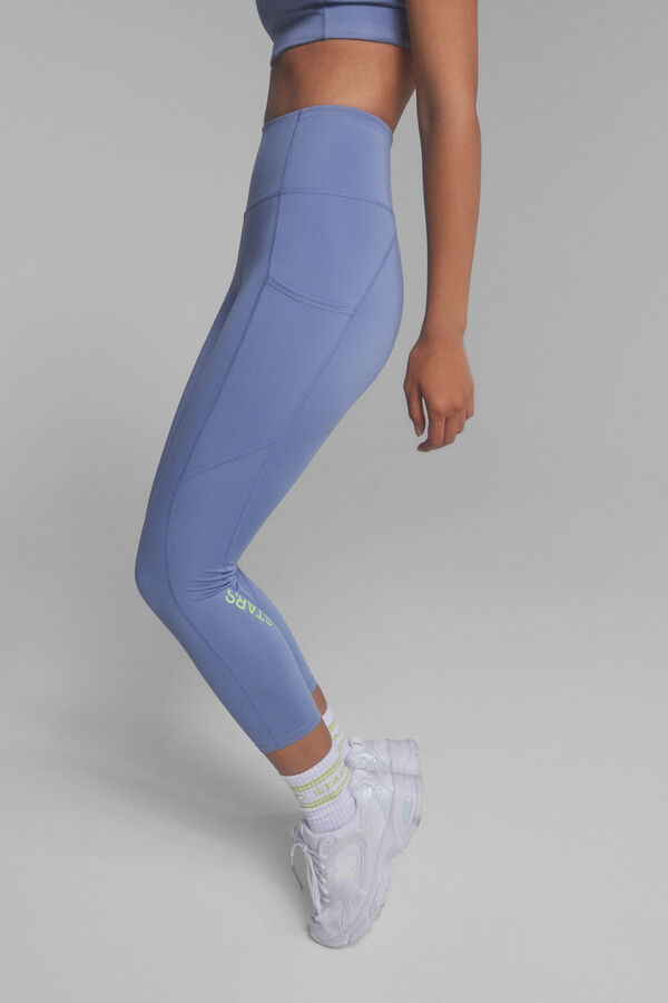 Dash and Stars Blue cropped 4D STRETCH leggings blue