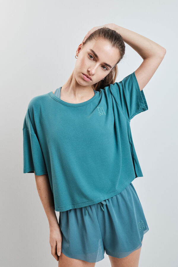 Dash and Stars Camiseta manga corta extra suave verde verde