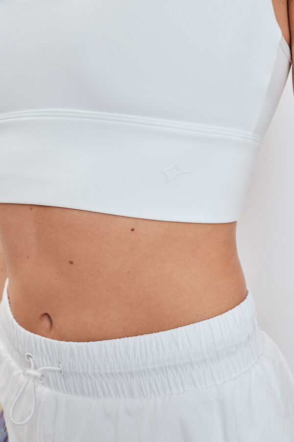Dash and Stars Sujetador deportivo crop 4D Stretch blanco blanco
