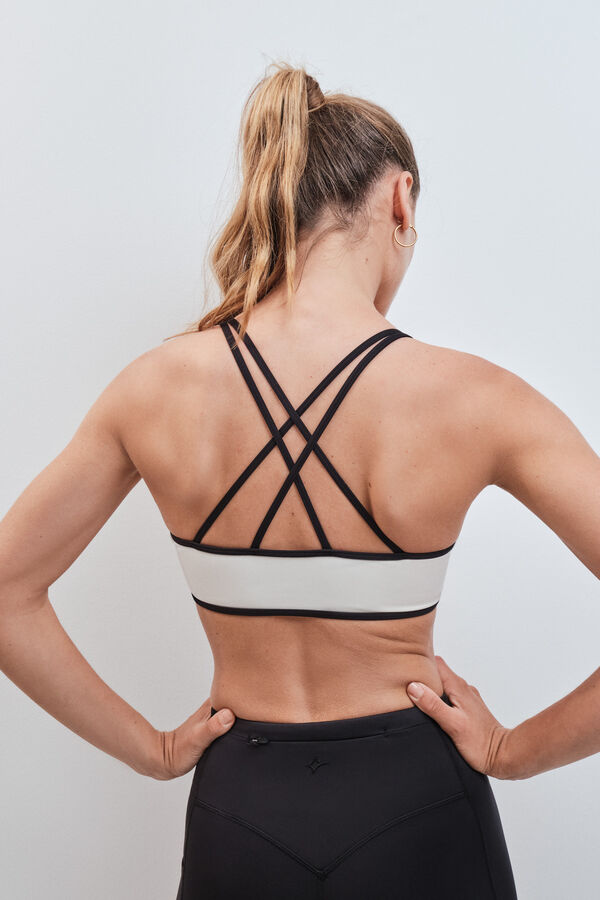 Dash and Stars Soutien desportivo 4D Stretch branco beige