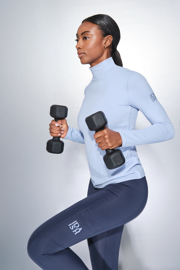 Dash and Stars T-shirt azul bebê de manga comprida azul