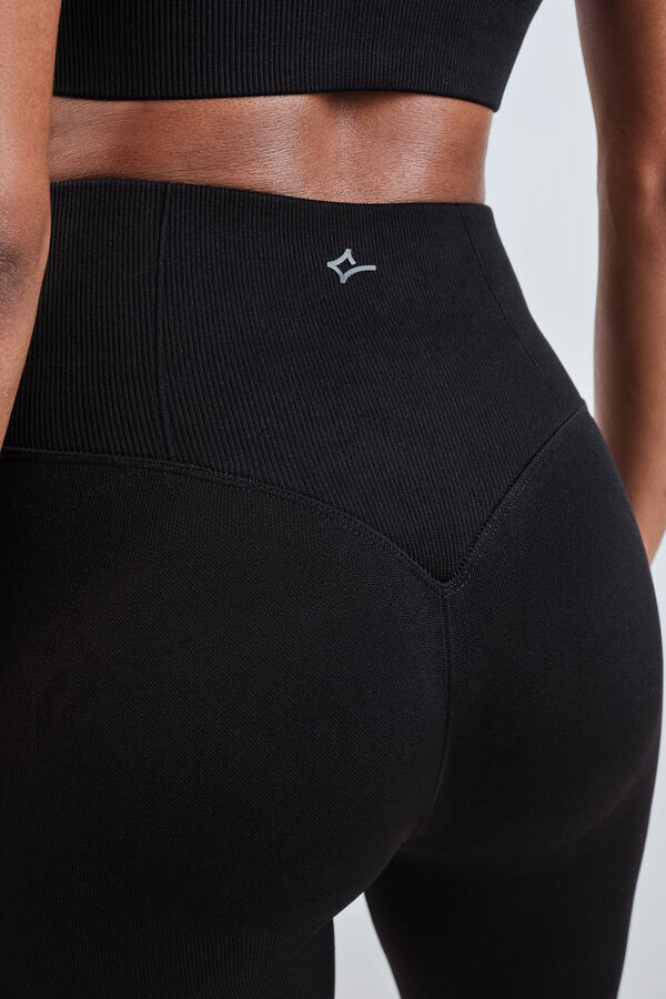 Dash and Stars Leggings Push Up SEAMLESS FIT pretos preto