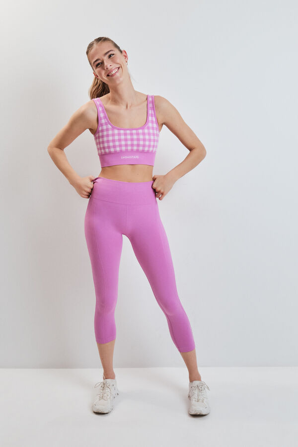 Dash and Stars Pink SEAMLESS COMFORT crop leggings pink