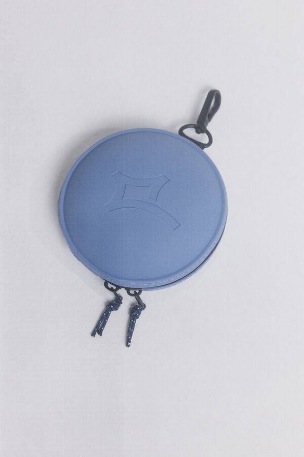 Dash and Stars Blue circular silicone coin purse blue