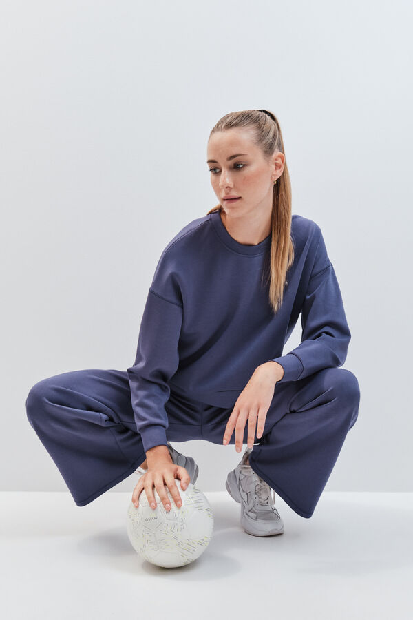 Dash and Stars Cal&ccedil;a comprida larga em modal azul azul