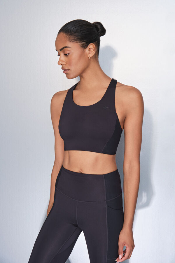 Dash and Stars Sujetador deportivo 4D Stretch negro negro