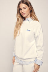 Dash and Stars Moletom de pelúcia piqué Sweatshirt beige