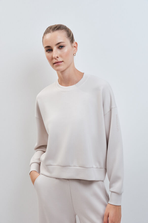 Dash and Stars Sweatshirt college em modal cinza escuro cinzento