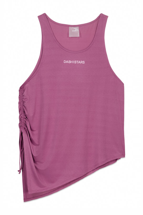 Dash and Stars T-shirt halter assimétrico rosa rosa