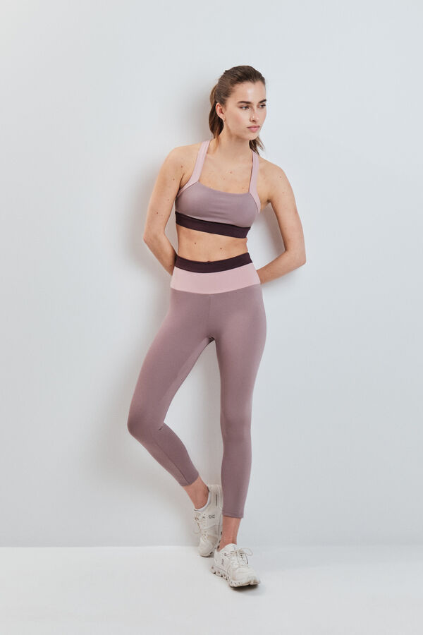 Dash and Stars Legging curto 4D STRETCH color block rosa rosa