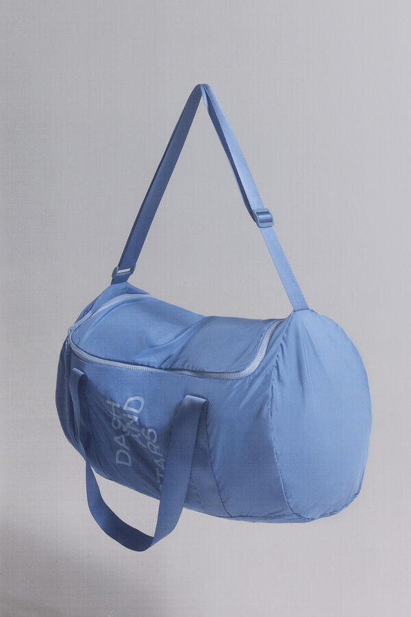 Dash and Stars Blue, multi-use folding bag with naylon blue