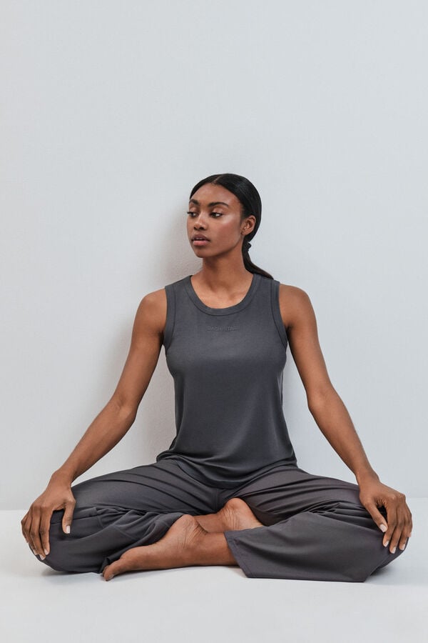 Dash and Stars T-shirt de al&ccedil;as canelada cinzenta cinzento