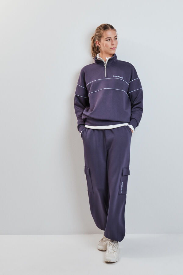 Dash and Stars Casaco gola alta com fecho-&eacute;clair cinzento cinzento