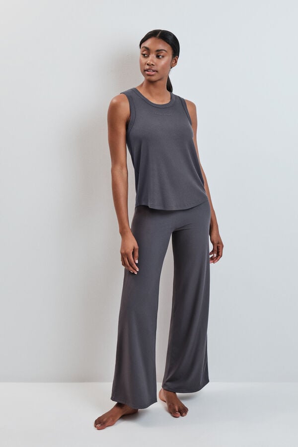 Dash and Stars T-shirt de al&ccedil;as canelada cinzenta cinzento