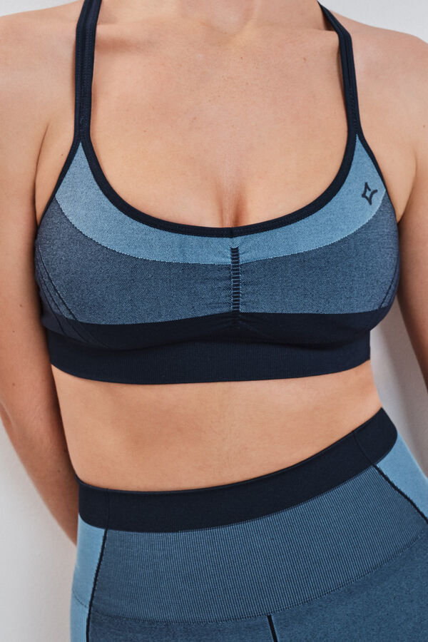 Dash and Stars Blue sports bra SEAMLESS COMFORT blue