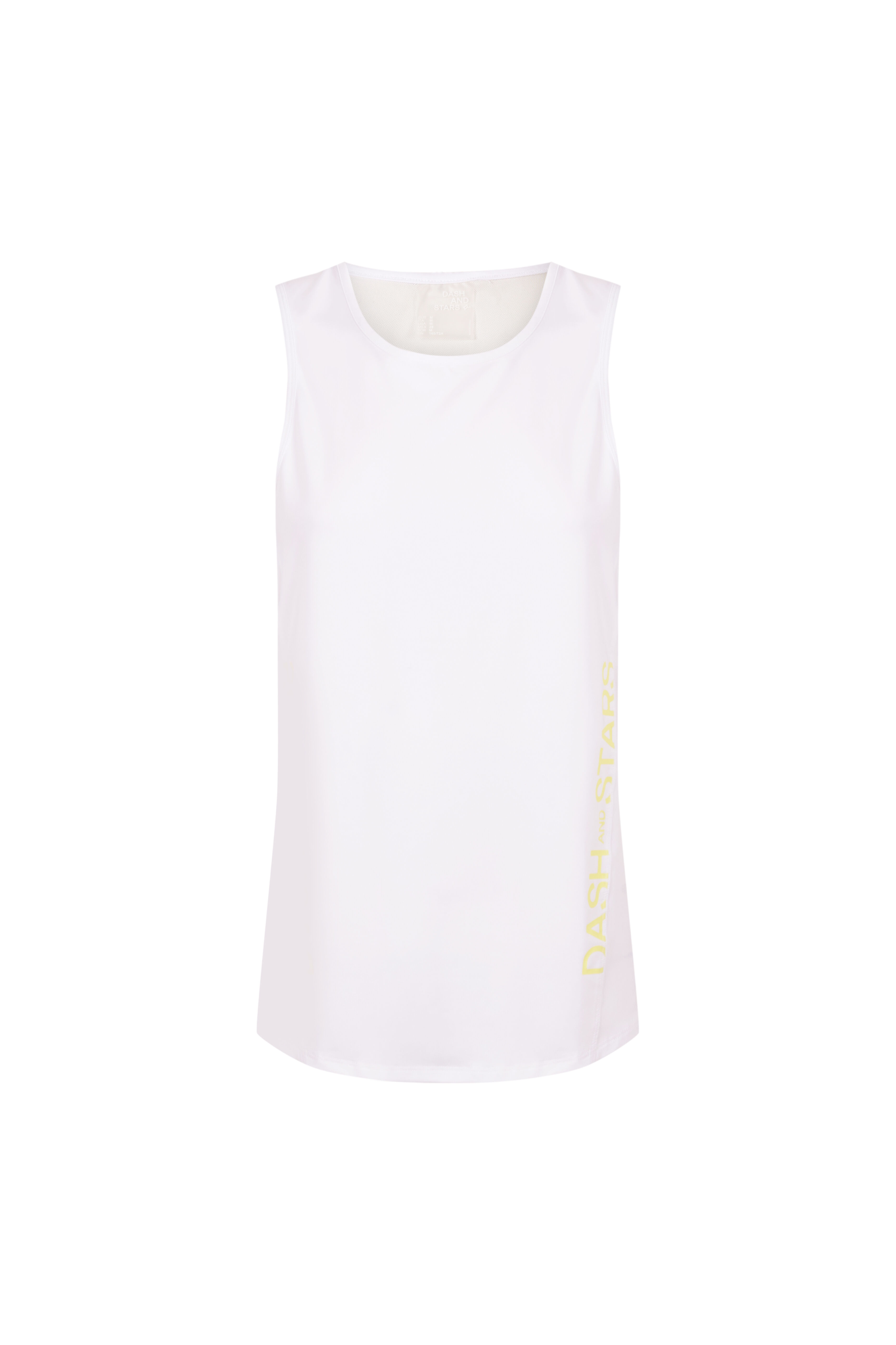 Dash and Stars T-shirt t&eacute;cnica halter sem mangas branca