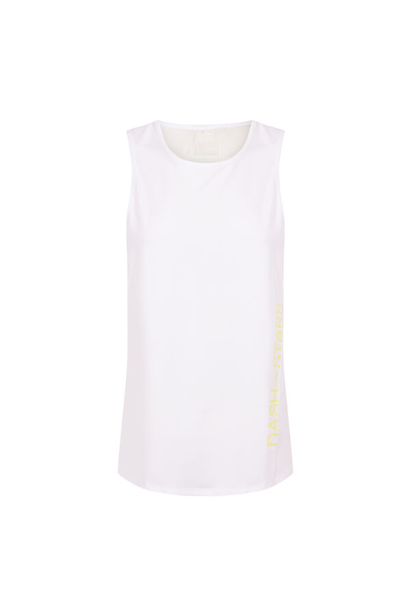 Dash and Stars Camiseta t&eacute;cnica halter sin mangas blanca blanco