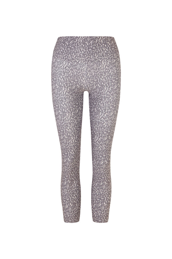 Dash and Stars Leggings crop 4D STRETCH estampado animal cinzento cru
