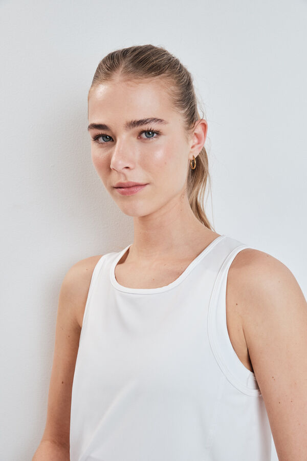 Dash and Stars Camiseta t&eacute;cnica halter sin mangas blanca blanco