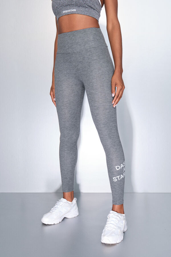 Dash and Stars Leggings longas cinzas cinzento