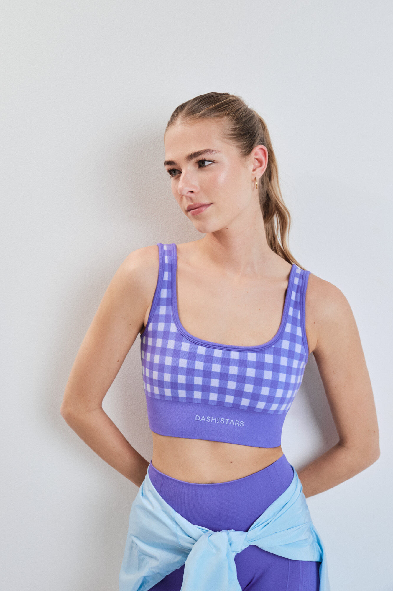 Dash and Stars Soutien desportivo SEAMLESS COMFORT estampado vichy azul