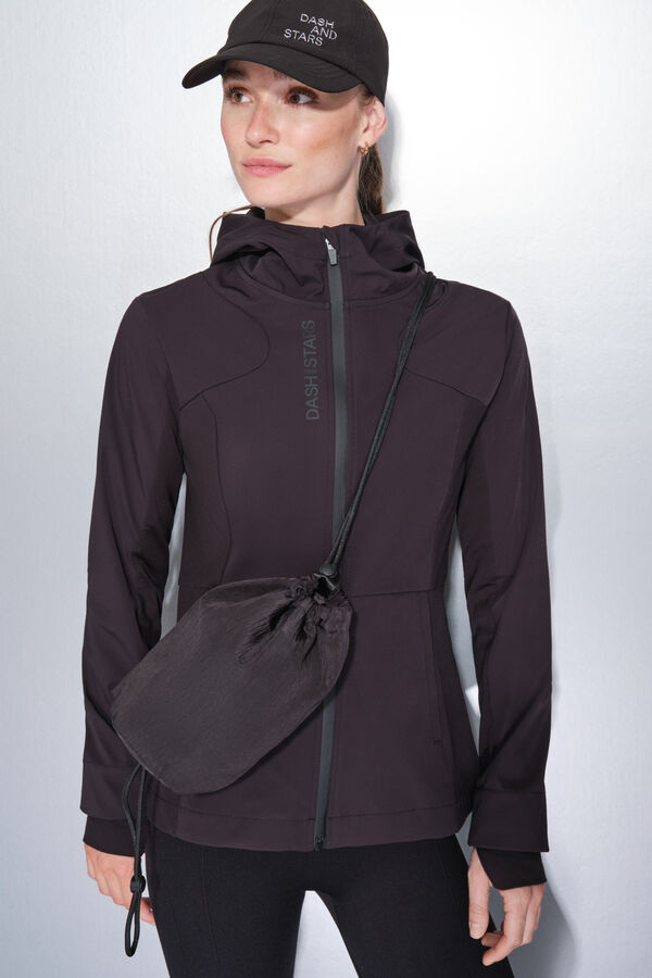 Dash and Stars Mini bolso bandolera nylon negro satinado negro