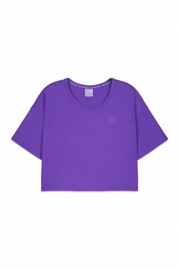 Dash and Stars T-shirt manga curta extrassuave roxa rosa