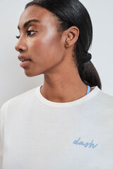 Dash and Stars T-shirt de manga curta extrassuave branca branco