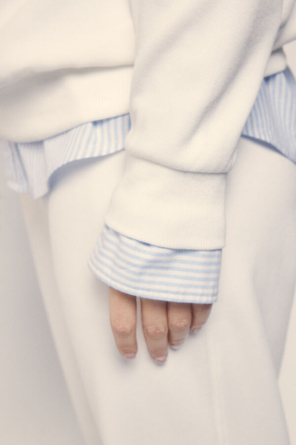 Dash and Stars Moletom de pelúcia piqué Sweatshirt beige