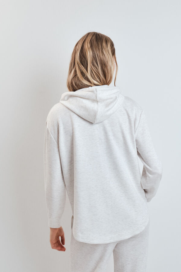 Dash and Stars Casaco com capuz em viscose suave cinzento cinzento