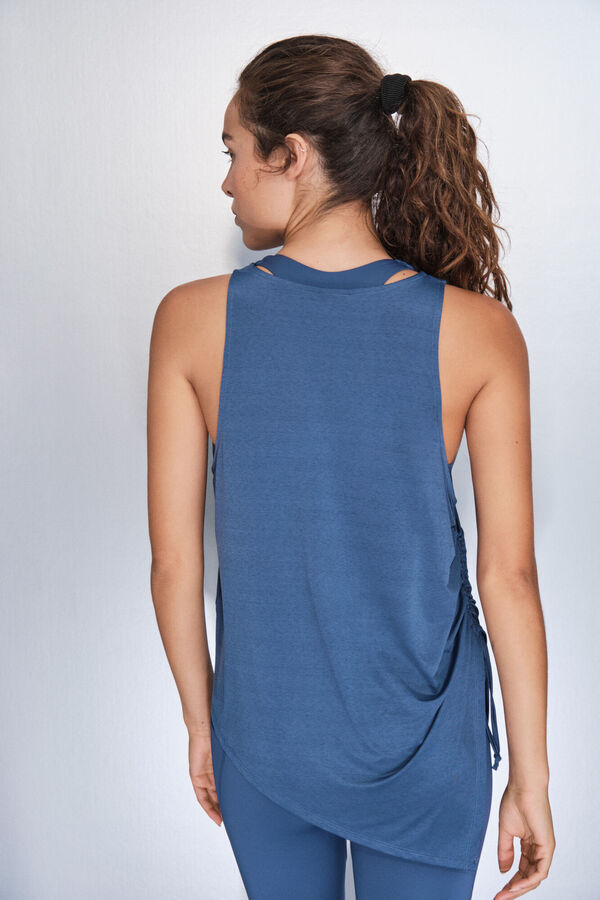 Dash and Stars T-shirt halter assimétrico azul azul
