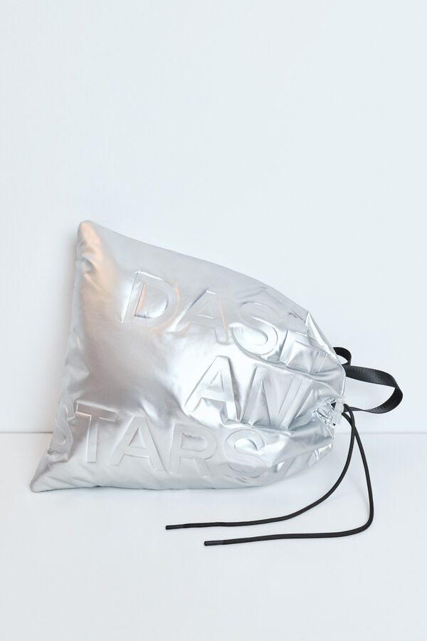 Dash and Stars Mochila metalizada acolchoada cinzento