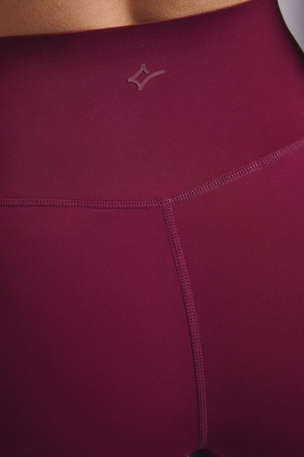Dash and Stars Leggings curtas COMPRESSIVE com logo marrom rosa
