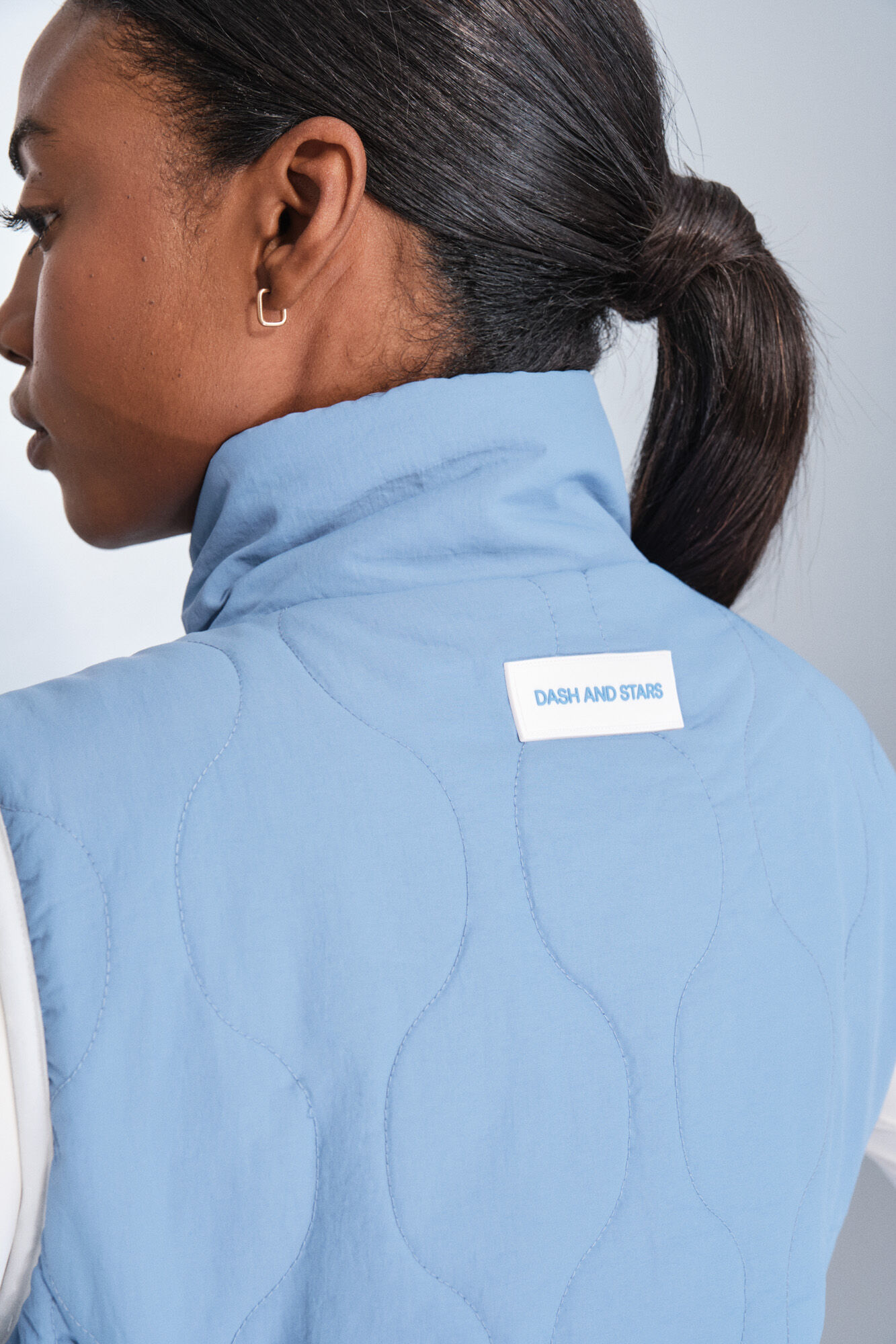 Dash and Stars Colete acolchoado forrado azul