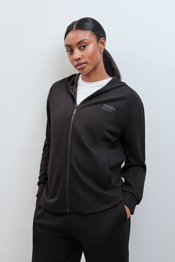 Dash and Stars Sweatshirt com capuz soft touch preto preto