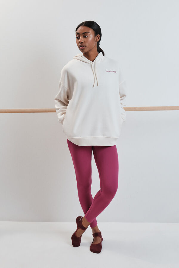 Dash and Stars Sweatshirt de felpa de algod&atilde;o branca beige