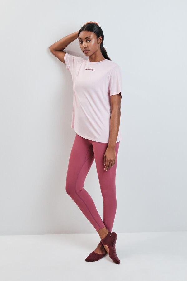 Dash and Stars T-shirt manga curta em modal rosa rosa