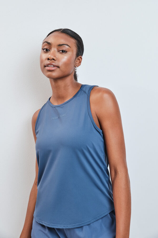 Dash and Stars T-shirt t&eacute;cnica sem mangas azul azul
