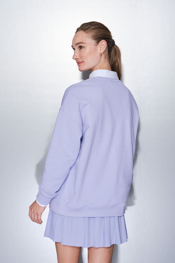 Dash and Stars Sweatshirt plush lilás 100% algodão rosa