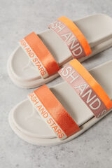 Dash and Stars Chanclas tiras logo naranja blanco