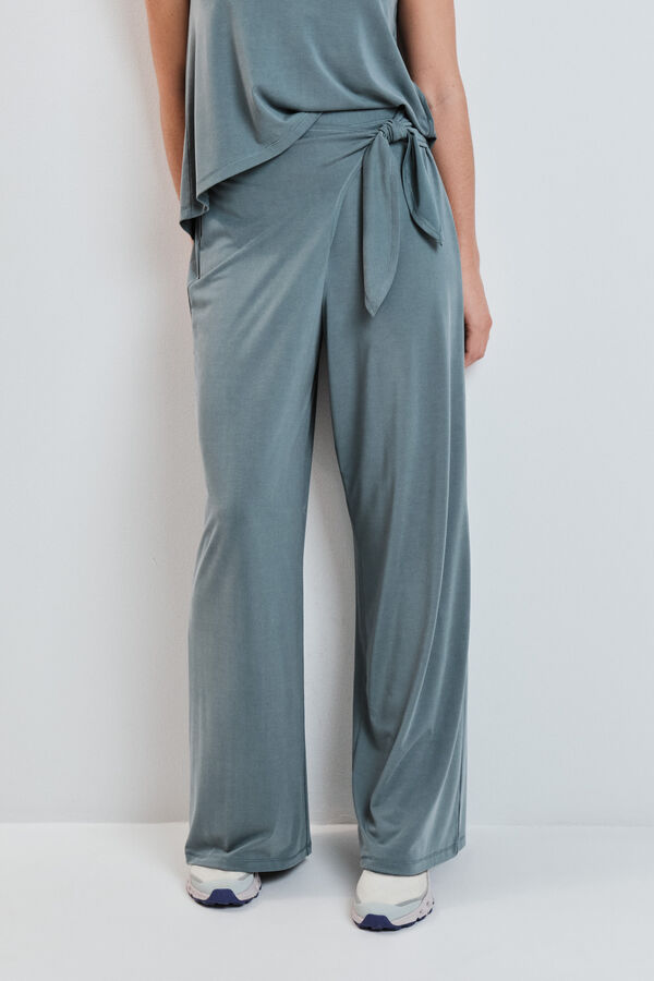 Dash and Stars Cal&ccedil;a comprida palazzo soft touch verde verde