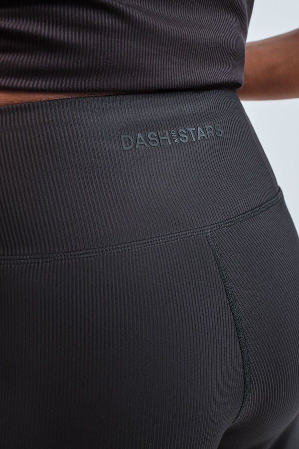 Dash and Stars Cal&ccedil;a comprida palazzo canelada preta preto