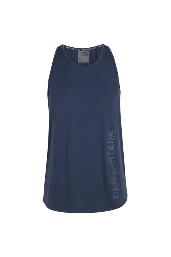 Dash and Stars Camiseta de microfibra halter azul azul