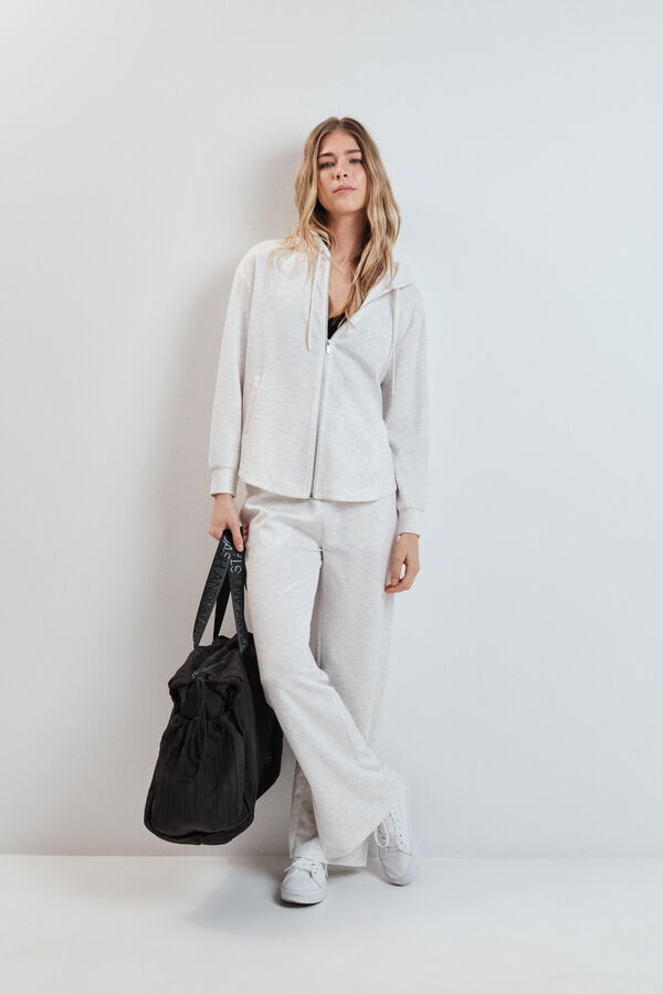 Dash and Stars Casaco com capuz em viscose suave cinzento cinzento