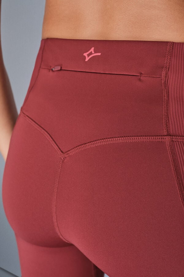 Dash and Stars Legging 4D STRETCH marrom escuro vermelho