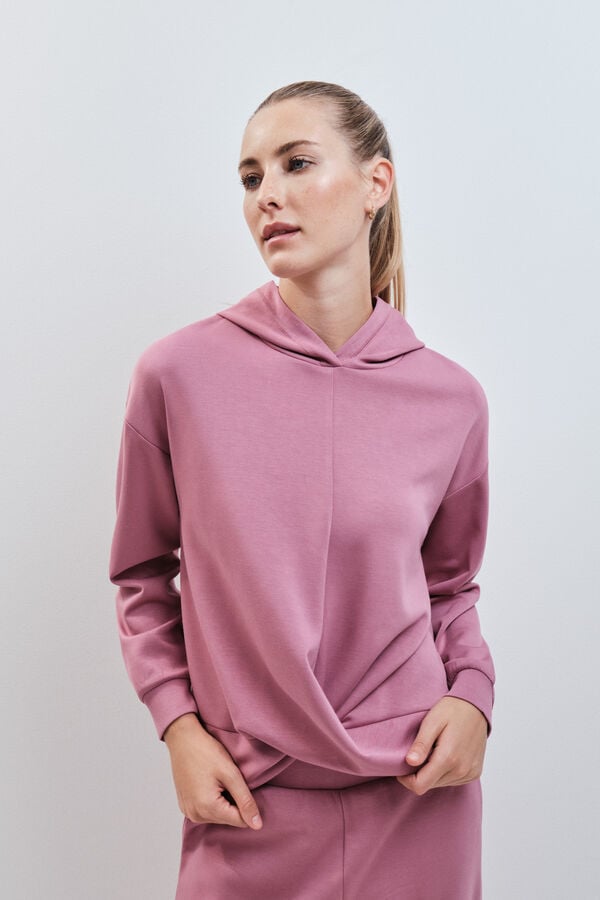 Dash and Stars Sweatshirt com capuz soft touch rosa rosa