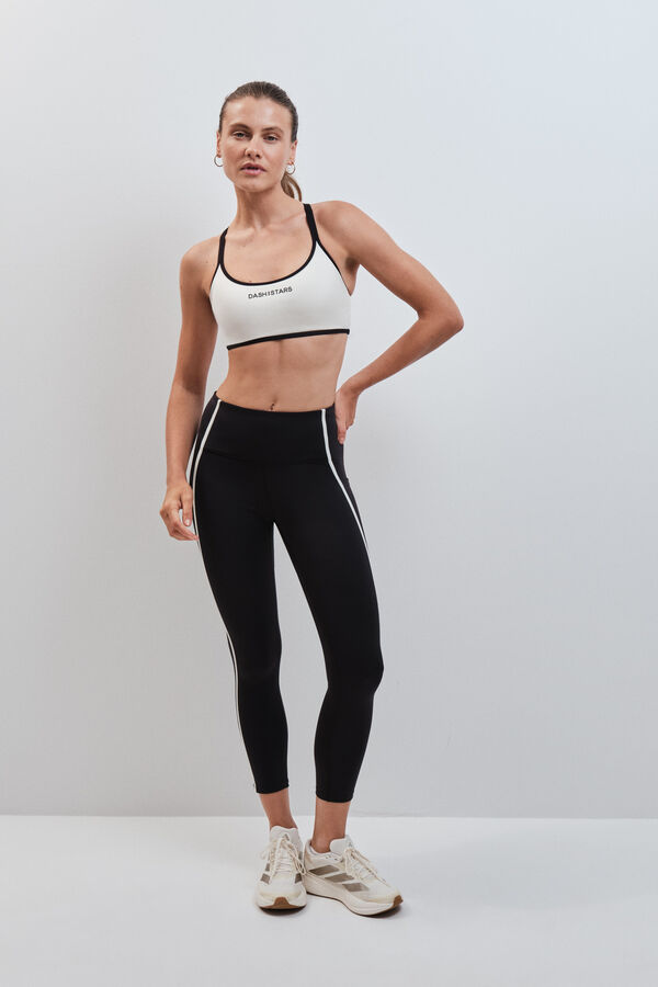Dash and Stars Legging crop 4D STRETCH preto preto