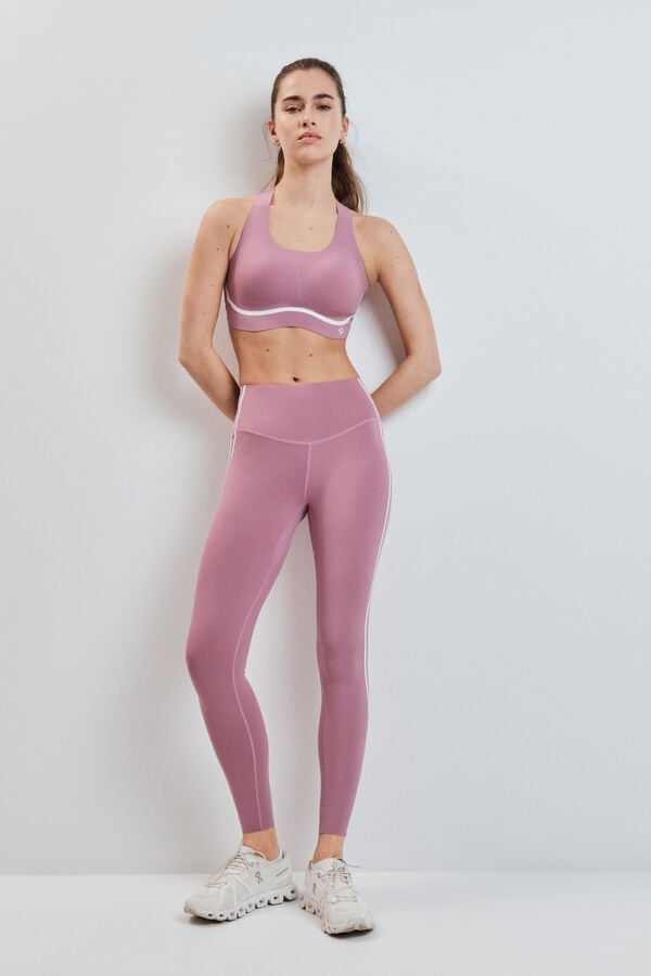 Dash and Stars Legging COMPRESSIVE comprida rosa rosa