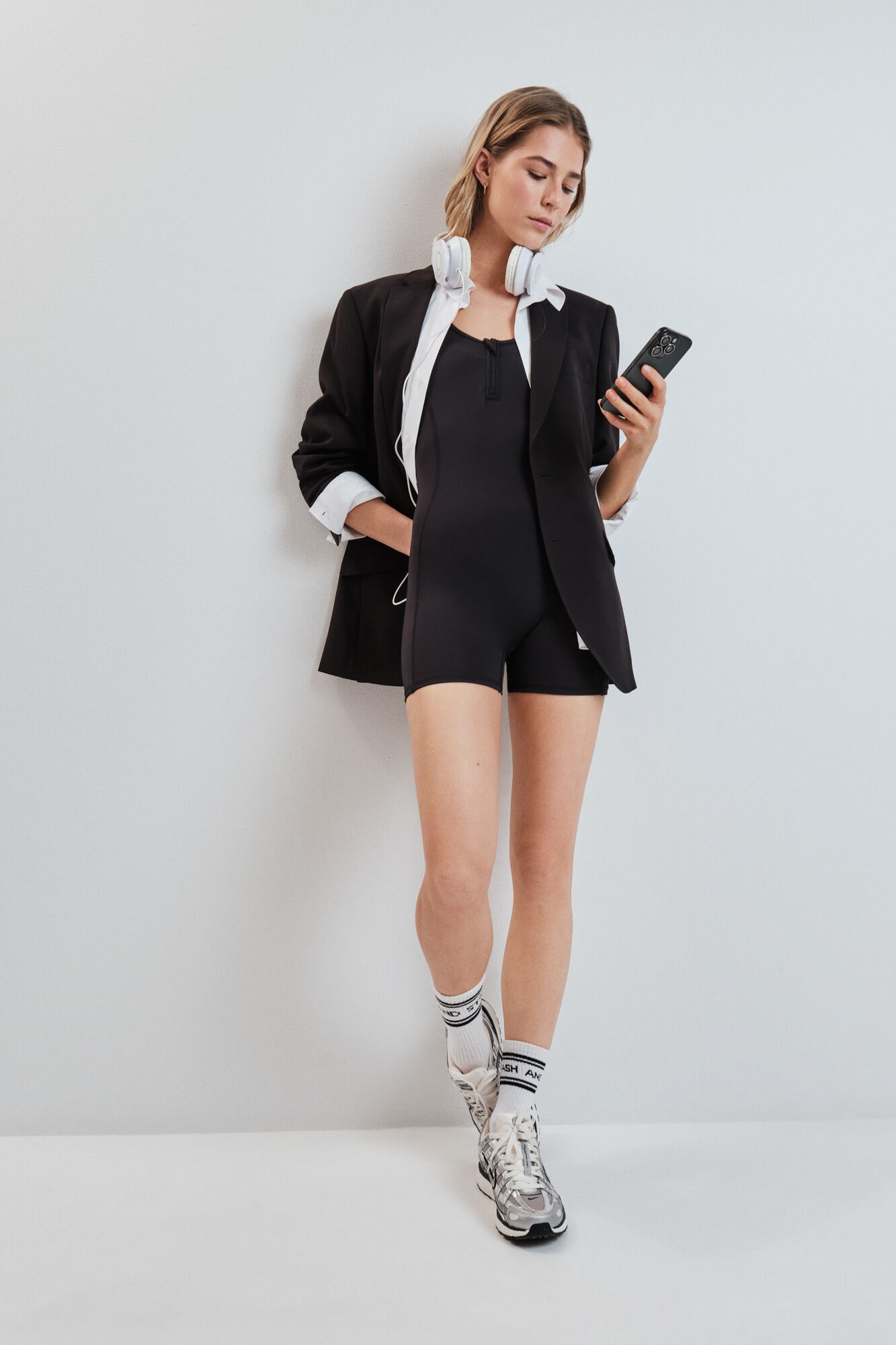 Dash and Stars Macac&atilde;o 4D STRETCH curto preto